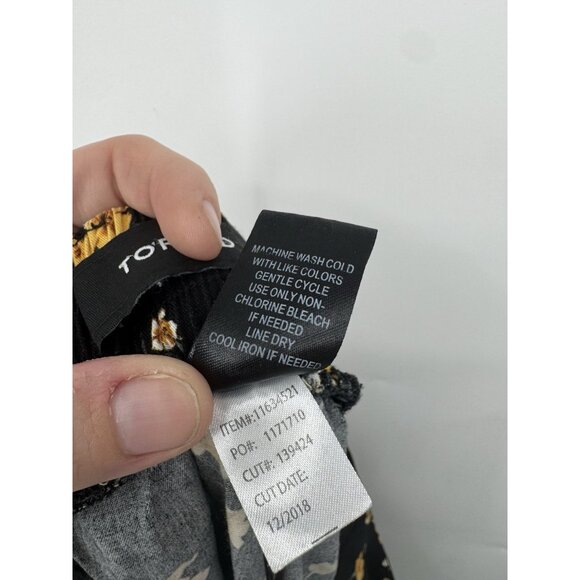 Torrid Black Floral Challis Tie Front Tapered Pant Women Plus Size 1X Cropped - Picture 6 of 11